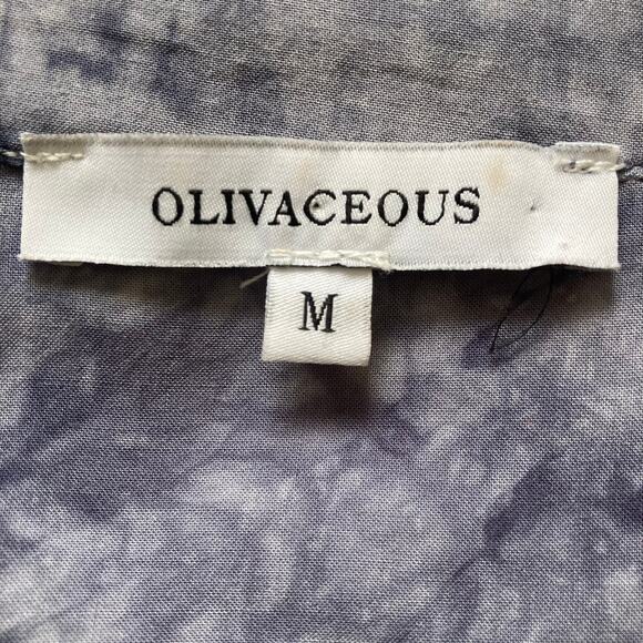 Olivaceous blue tie dye blouse, ladies medium relaxed fit long sleeve pullover - Picture 7 of 11